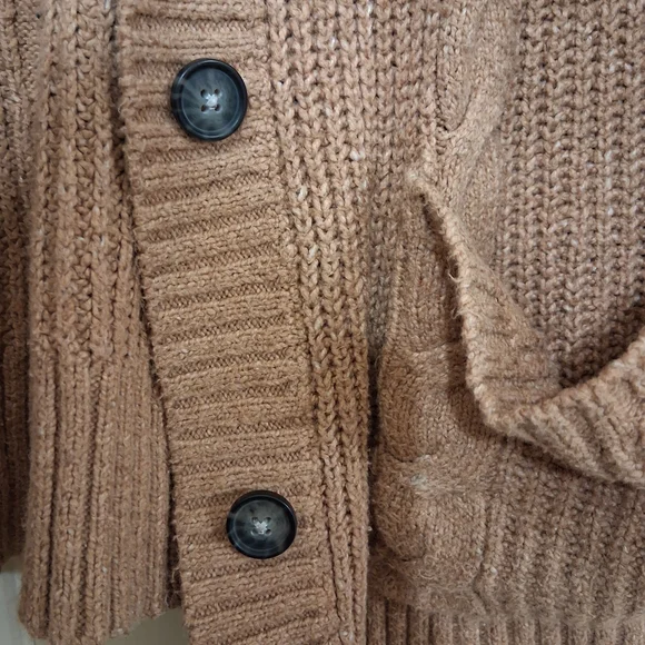 American Eagle Outfitters Brown Cable Knit Cardigan - Picture 4 of 10